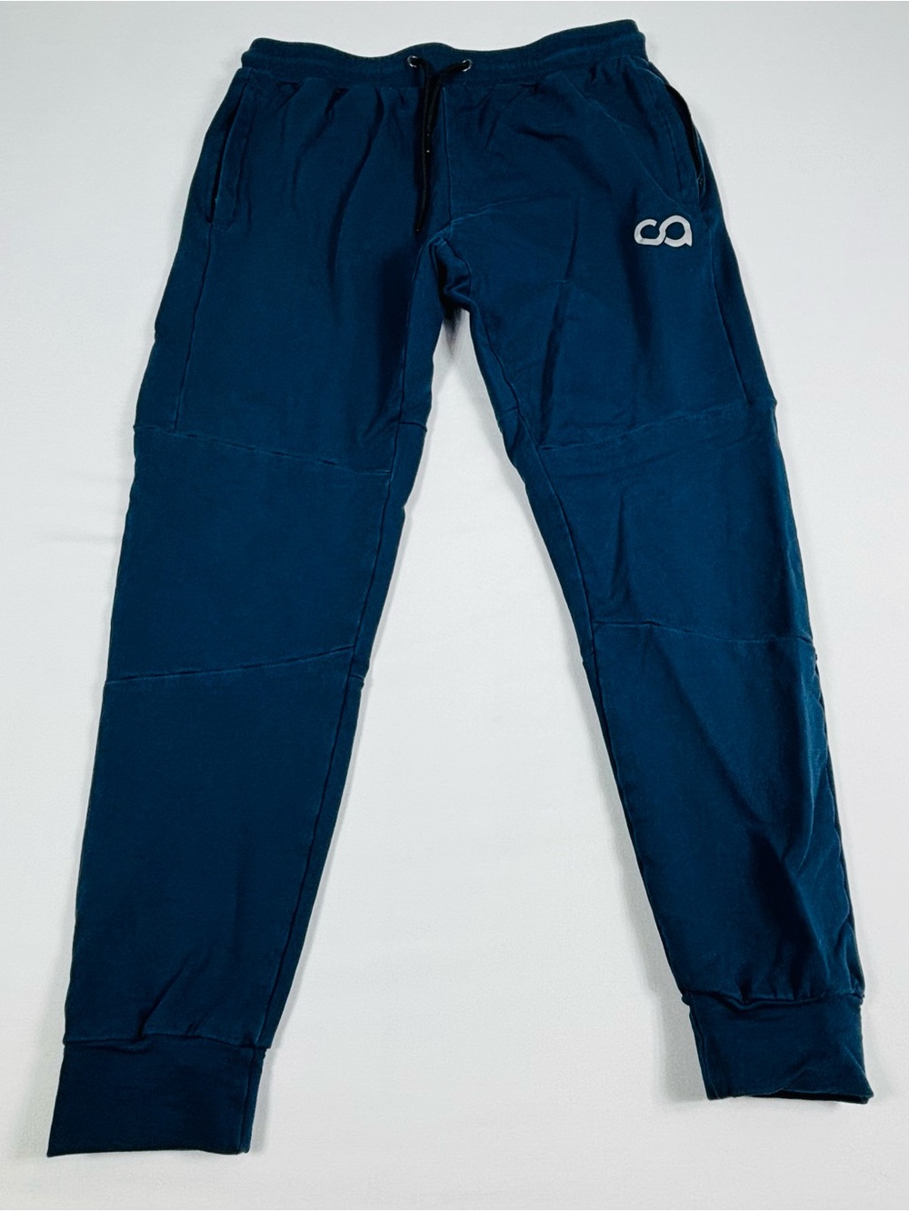 Mens Navy Jogger Sweatpants with Logo M606